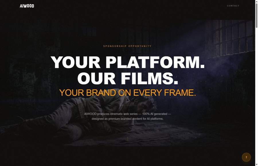 Screenshot del sito Star Rover — produzione cinematografica, landing page con design cinematico